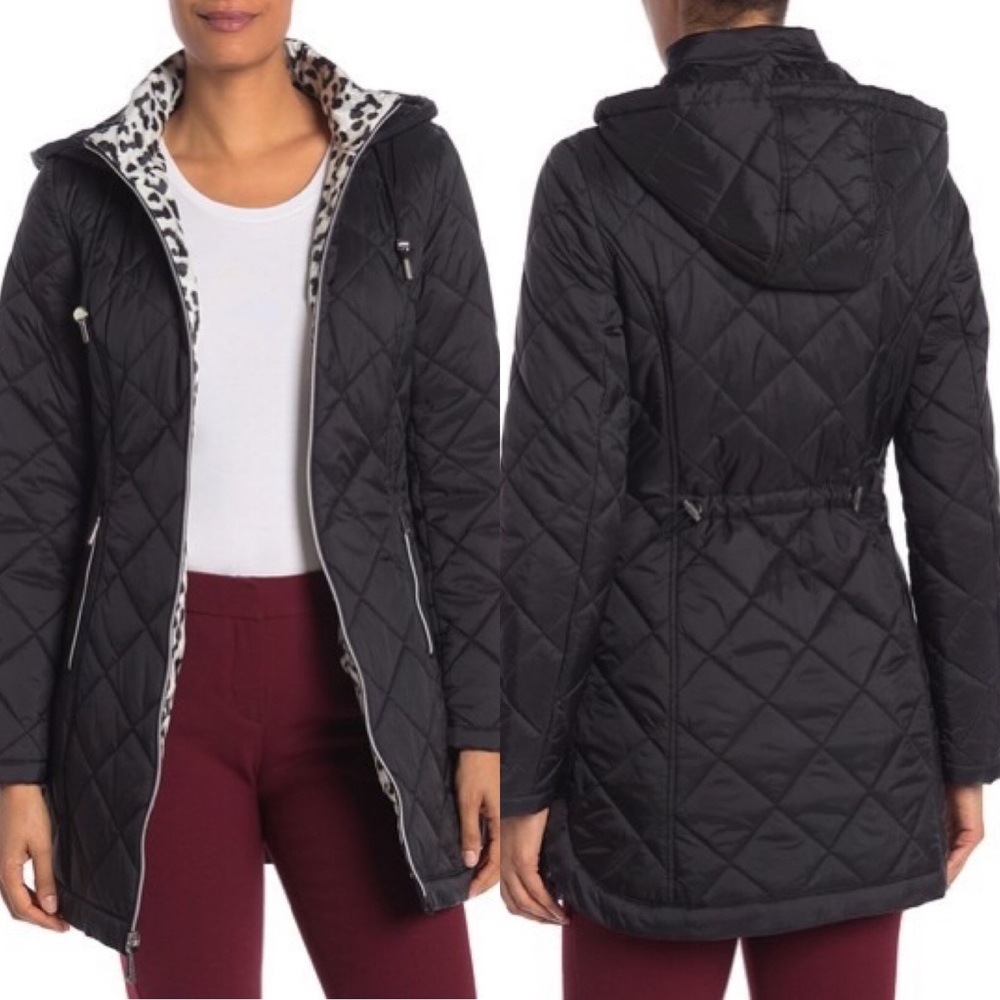 Laundry By Shelli Segal - Black Quilted Zip Parka